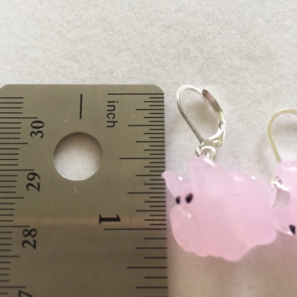 HAND CRAFTED Earrings Little Pink Piggies Approximately 1.2” - Picture 4 of 6